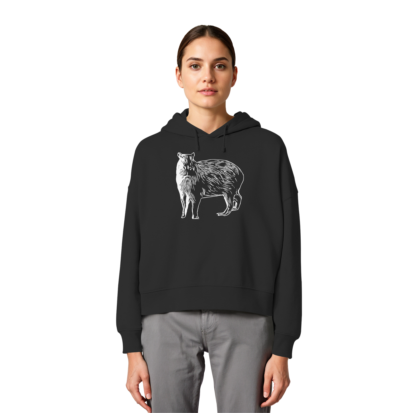 Cabybara - Womens Organic Boxcut Hoodie