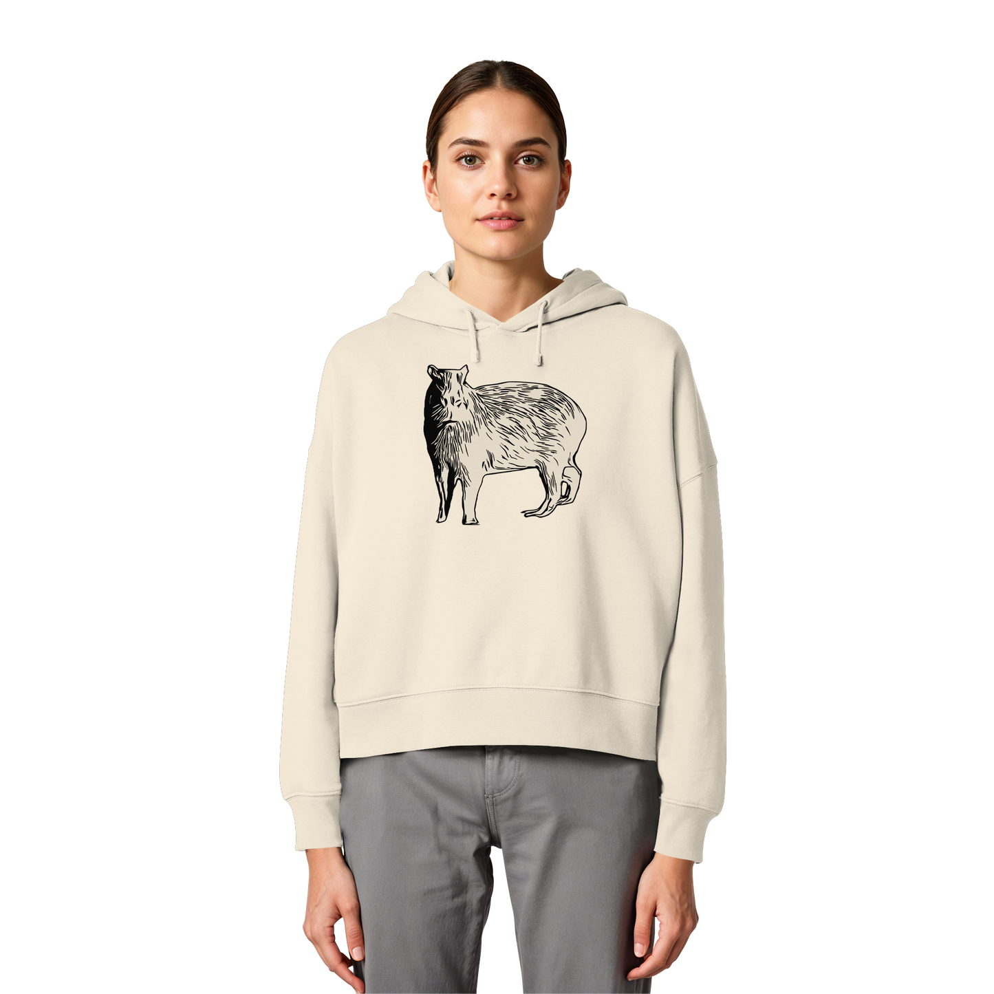 Cabybara - Womens Organic Boxcut Hoodie